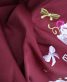 卒業式袴単品レンタル[刺繍]エンジにバラとハート刺繍[身長153-157cm]No.644